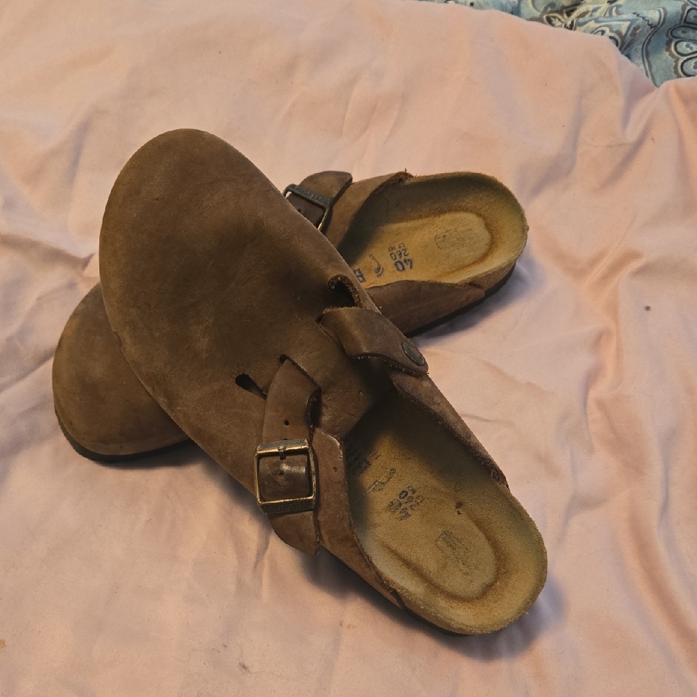 Birkenstock Brown Suede Mules - Picture 6 of 7